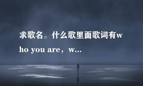 求歌名。什么歌里面歌词有who you are，who are you什么的、