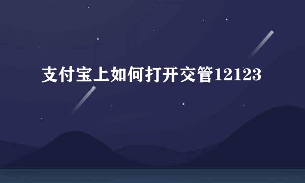 支付宝上如何打开交管12123