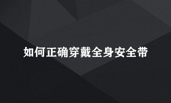 如何正确穿戴全身安全带