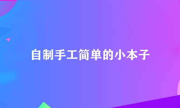 自制手工简单的小本子