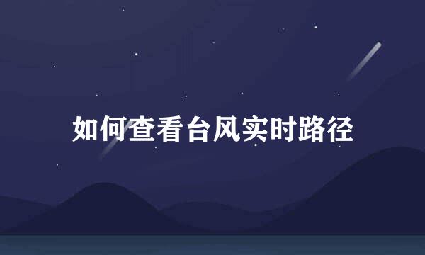 如何查看台风实时路径