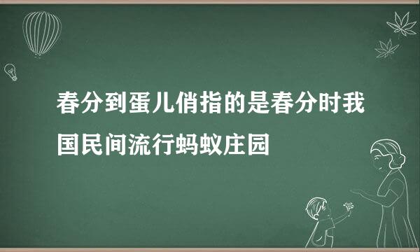 春分到蛋儿俏指的是春分时我国民间流行蚂蚁庄园