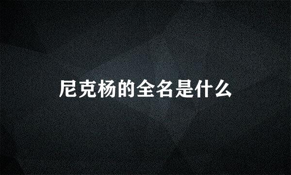 尼克杨的全名是什么