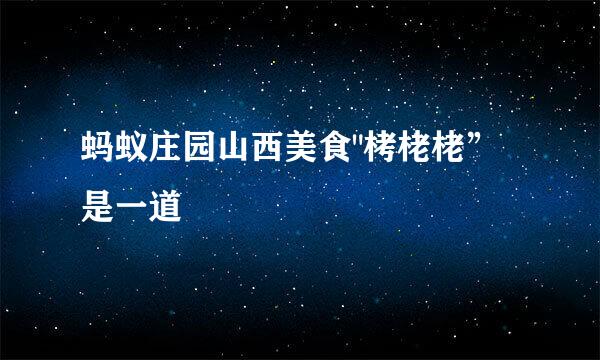 蚂蚁庄园山西美食