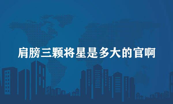肩膀三颗将星是多大的官啊