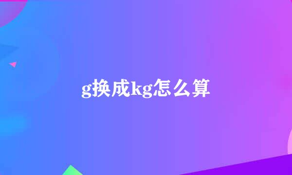 g换成kg怎么算