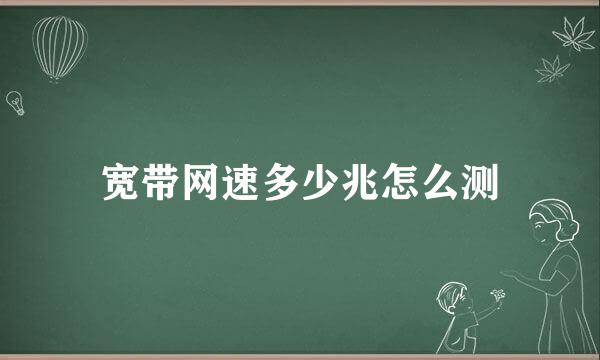 宽带网速多少兆怎么测