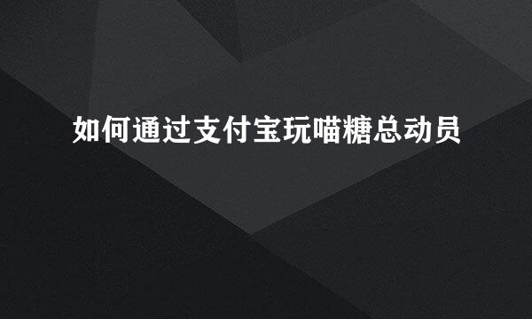 如何通过支付宝玩喵糖总动员
