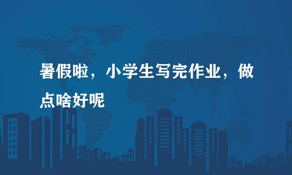 暑假啦，小学生写完作业，做点啥好呢
