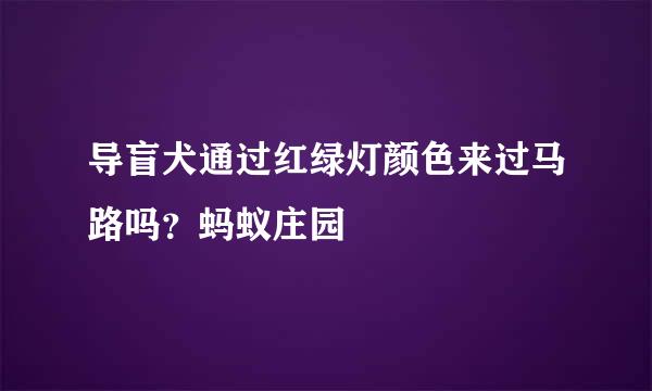 导盲犬通过红绿灯颜色来过马路吗？蚂蚁庄园