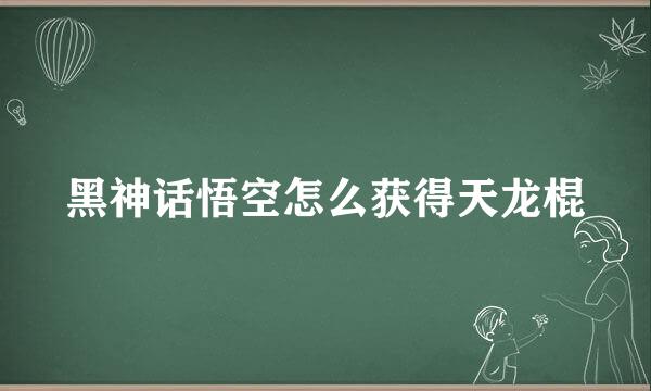 黑神话悟空怎么获得天龙棍