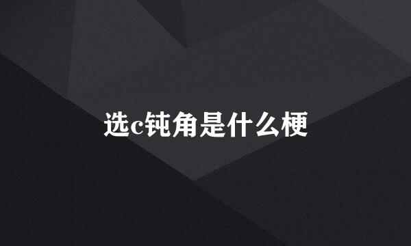 选c钝角是什么梗