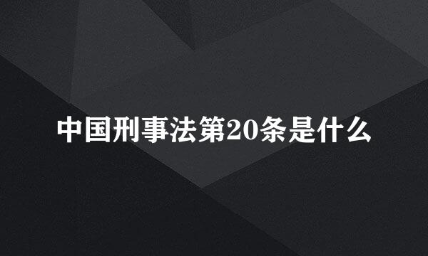 中国刑事法第20条是什么
