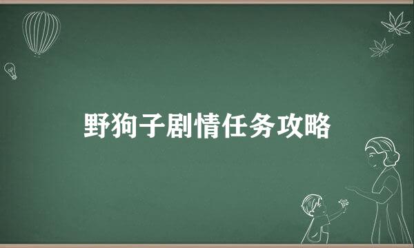 野狗子剧情任务攻略
