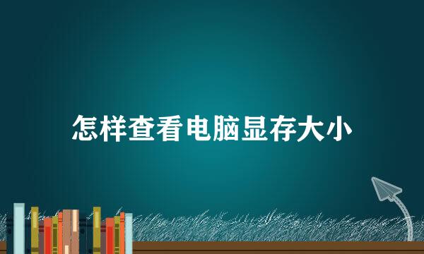 怎样查看电脑显存大小