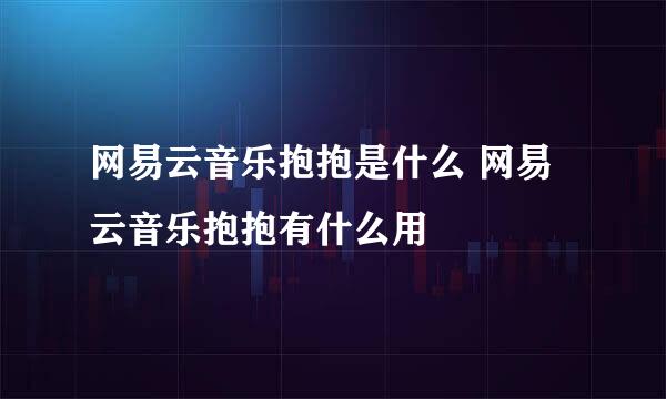 网易云音乐抱抱是什么 网易云音乐抱抱有什么用
