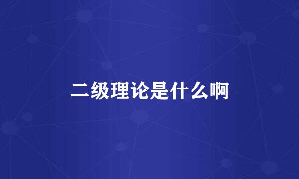 二级理论是什么啊