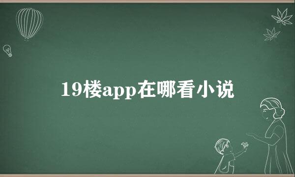 19楼app在哪看小说