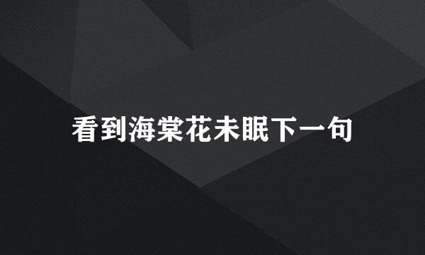 看到海棠花未眠下一句