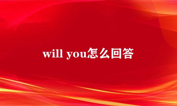 will you怎么回答
