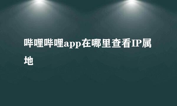 哔哩哔哩app在哪里查看IP属地