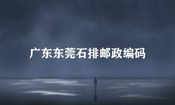 广东东莞石排邮政编码