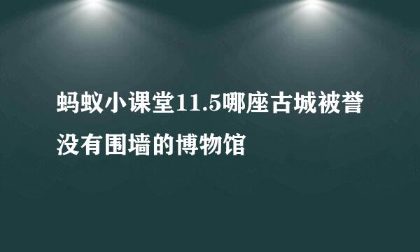 蚂蚁小课堂11.5哪座古城被誉没有围墙的博物馆