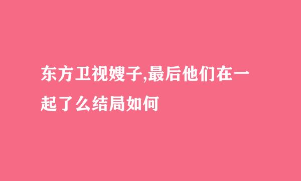 东方卫视嫂子,最后他们在一起了么结局如何