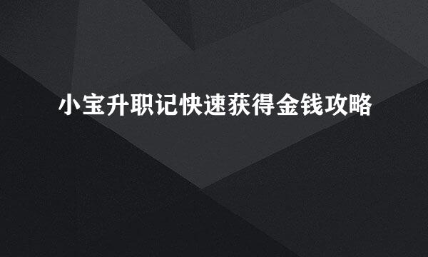 小宝升职记快速获得金钱攻略