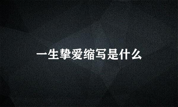 一生挚爱缩写是什么