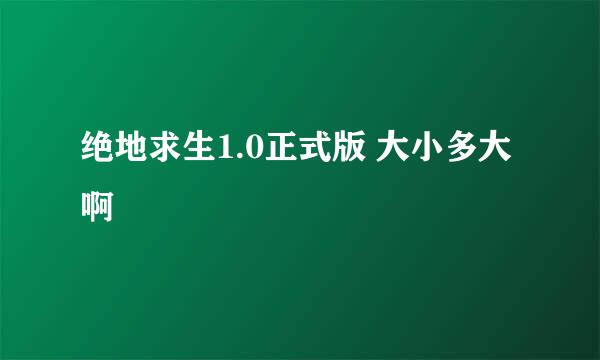 绝地求生1.0正式版 大小多大啊