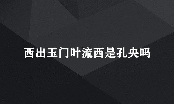 西出玉门叶流西是孔央吗