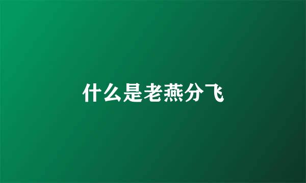 什么是老燕分飞