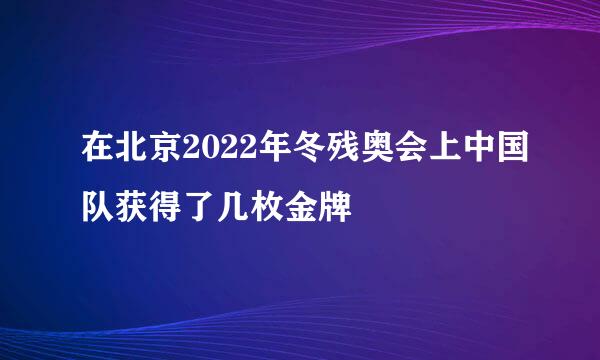 在北京2022年冬残奥会上中国队获得了几枚金牌