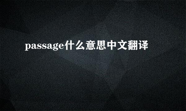 passage什么意思中文翻译