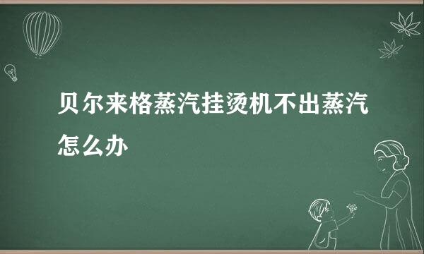 贝尔来格蒸汽挂烫机不出蒸汽怎么办