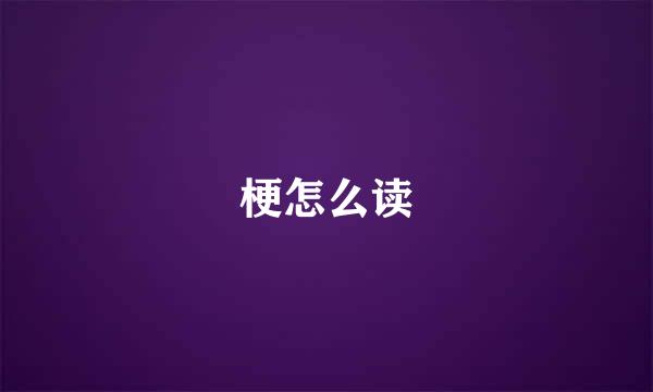 梗怎么读