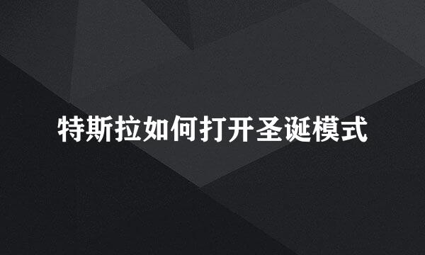 特斯拉如何打开圣诞模式