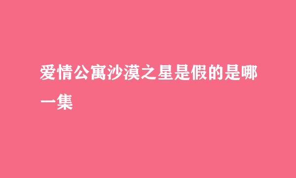 爱情公寓沙漠之星是假的是哪一集