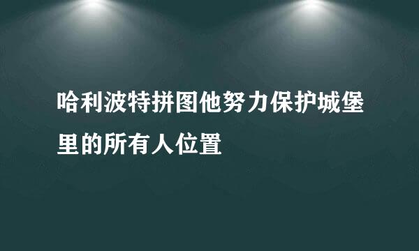 哈利波特拼图他努力保护城堡里的所有人位置