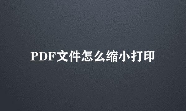 PDF文件怎么缩小打印