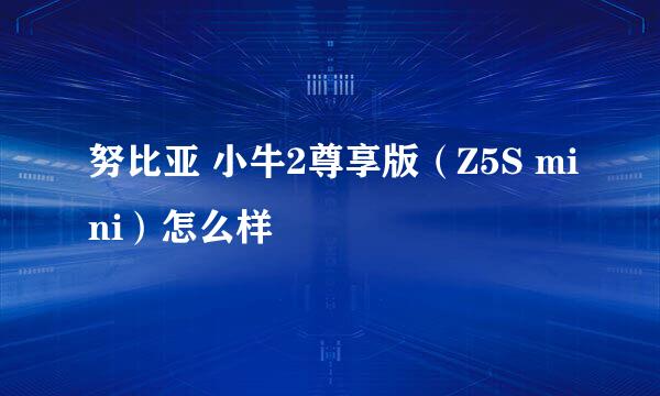努比亚 小牛2尊享版（Z5S mini）怎么样