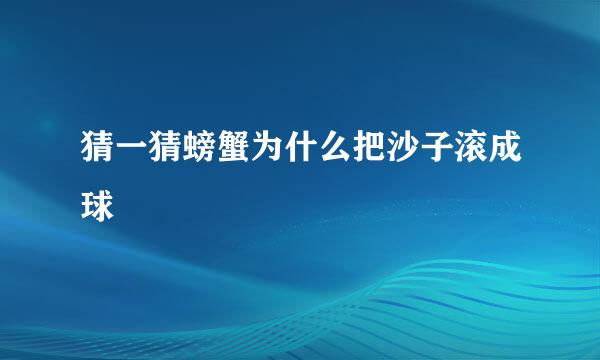 猜一猜螃蟹为什么把沙子滚成球