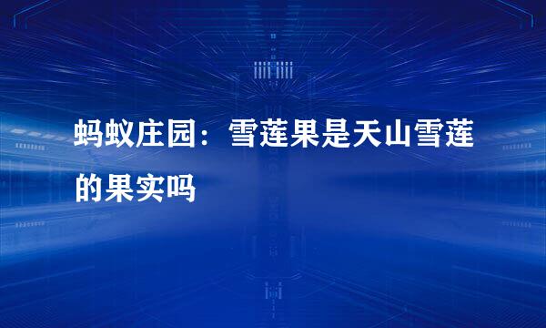 蚂蚁庄园：雪莲果是天山雪莲的果实吗