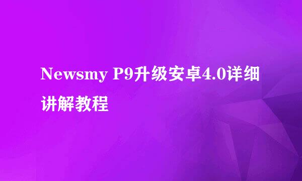 Newsmy P9升级安卓4.0详细讲解教程