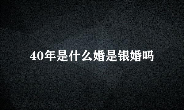 40年是什么婚是银婚吗