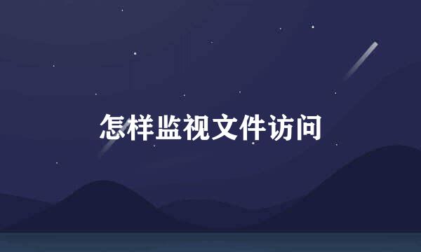 怎样监视文件访问