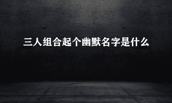 三人组合起个幽默名字是什么