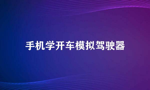 手机学开车模拟驾驶器