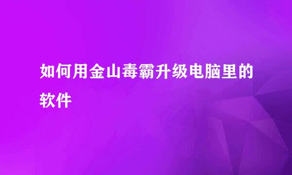如何用金山毒霸升级电脑里的软件